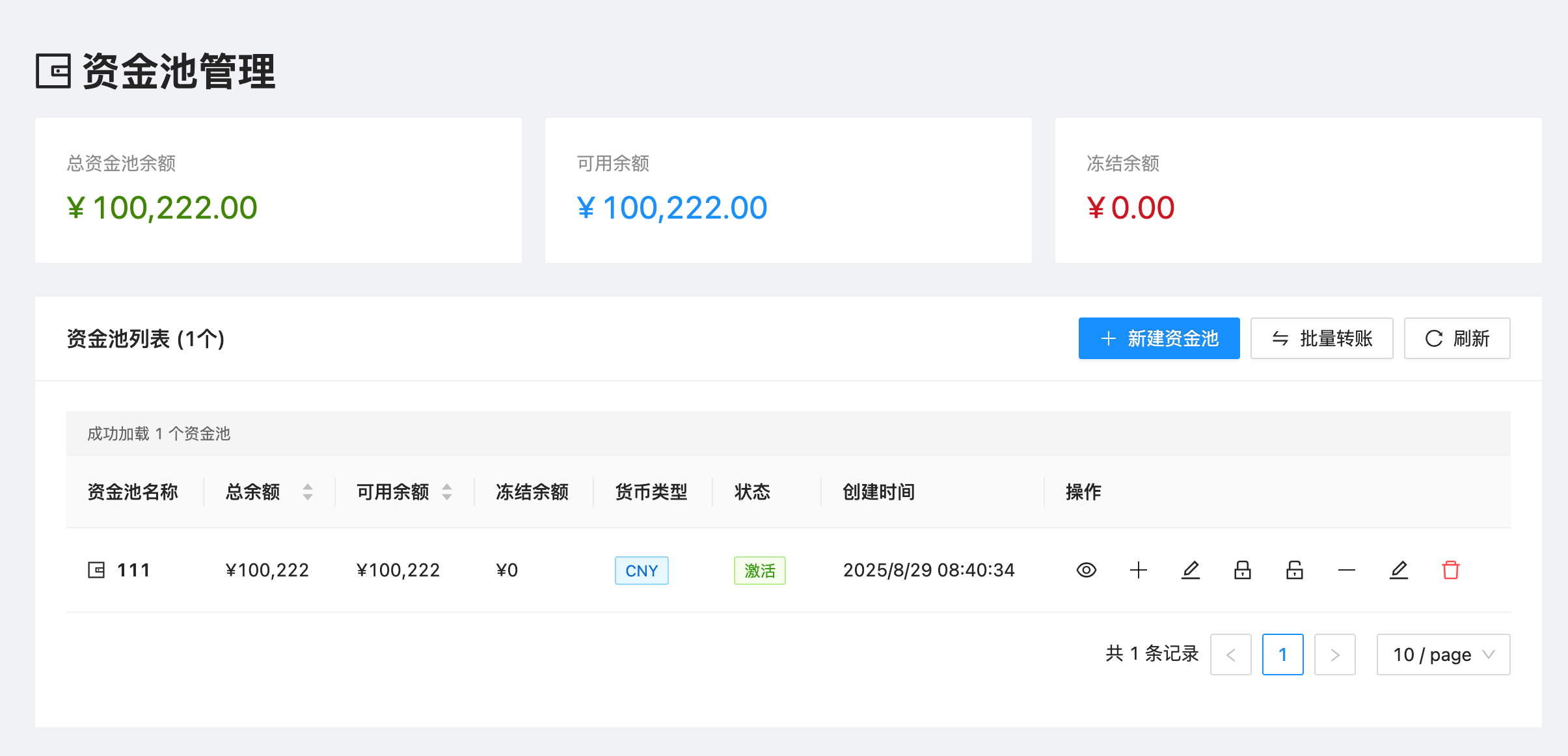 资金池管理